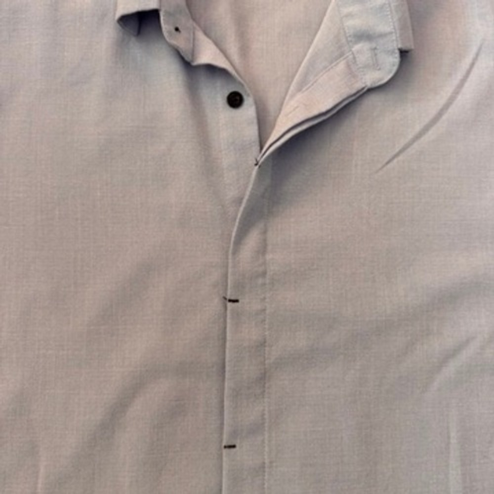 COOFANDY Mens Short Sleeve Linen Blend Button Down Shirt Light Blue Size M - Picture 2 of 7